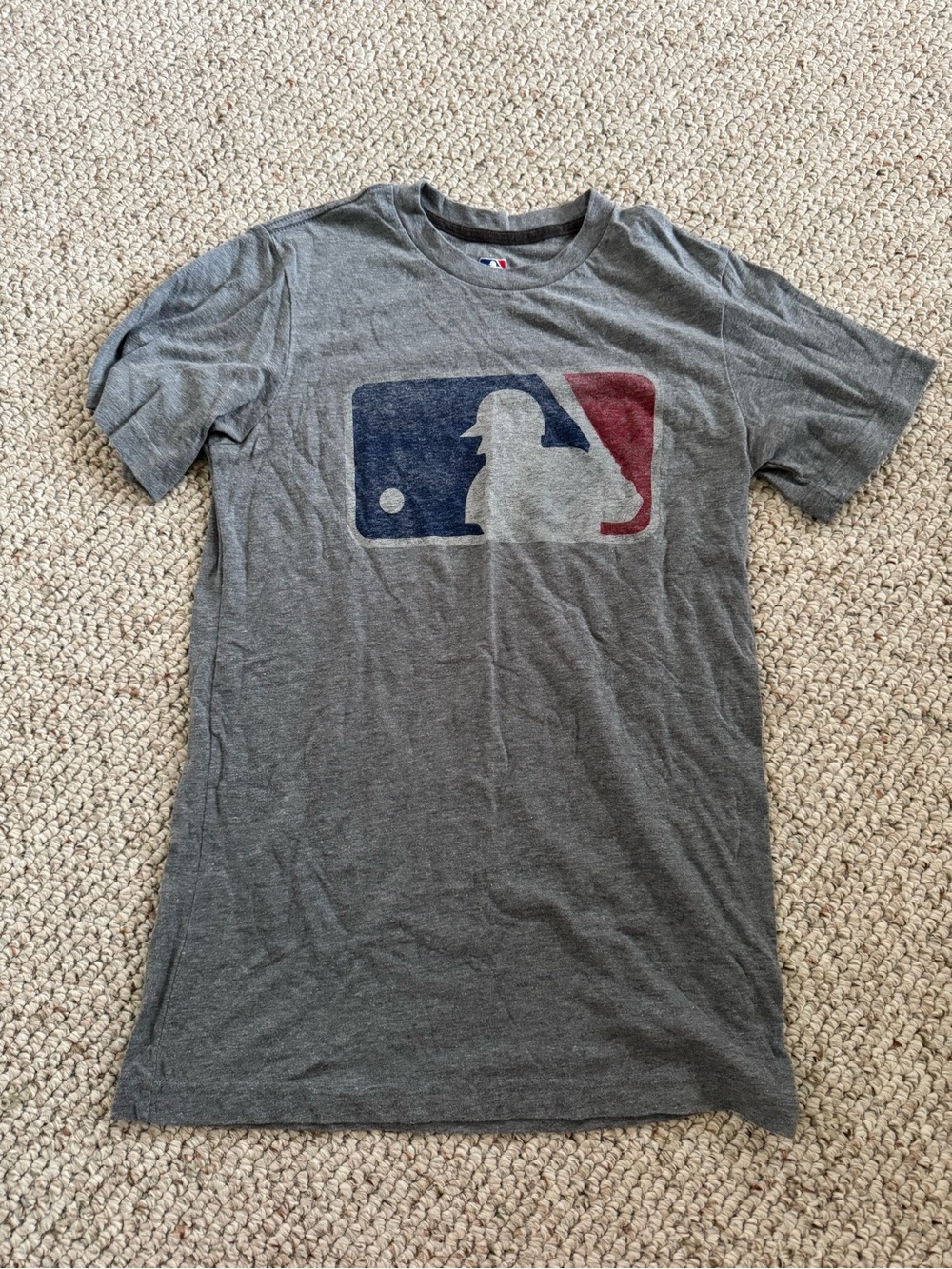 Genuine Merchandise Grey Tee with Red, Blue and White MLB Logo